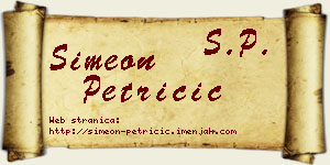 Simeon Petričić vizit kartica